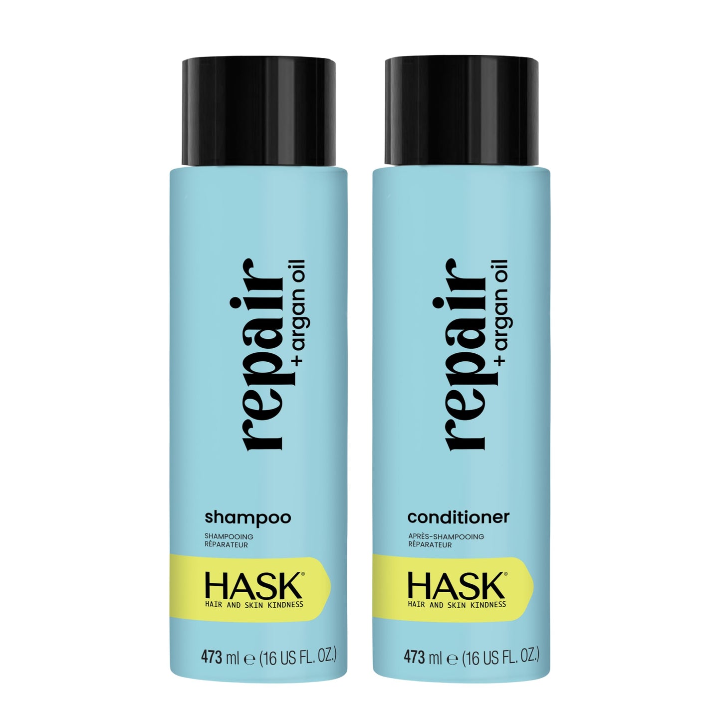 HASK Repair + Argan Oil Shampoo + Conditioner Set | Color Safe, Sulfate-Free, Paraben-Free, Gluten-Free, Cruelty-Free | 16oz each, 2 Pack Beauty & Personal Care HASK
