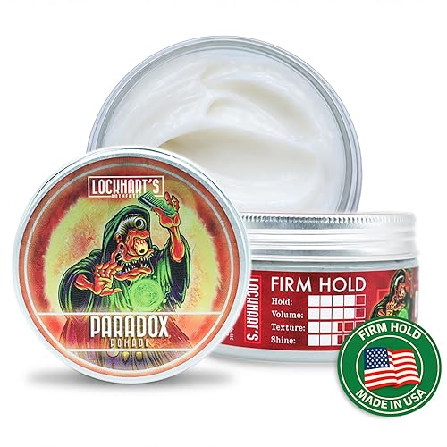 Lockhart’s Paradox Water-Based Pomade - Handcrafted Water-Based Pomade for Men - Highly Nourishing, No Greasy Residue - Firm Hold, Medium Shine - Aqua Beauty & Personal Care Lockhart's Authentic Grooming Co. LLC
