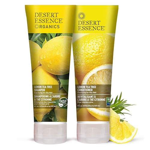 Desert Essence Lemon Tea Tree Shampoo & Conditioner Bundle - 8 Fl Ounce - Clarifying For Oily Hair - Essential Oils - Strengthen & Protect Hair Beauty & Personal Care Desert Essence