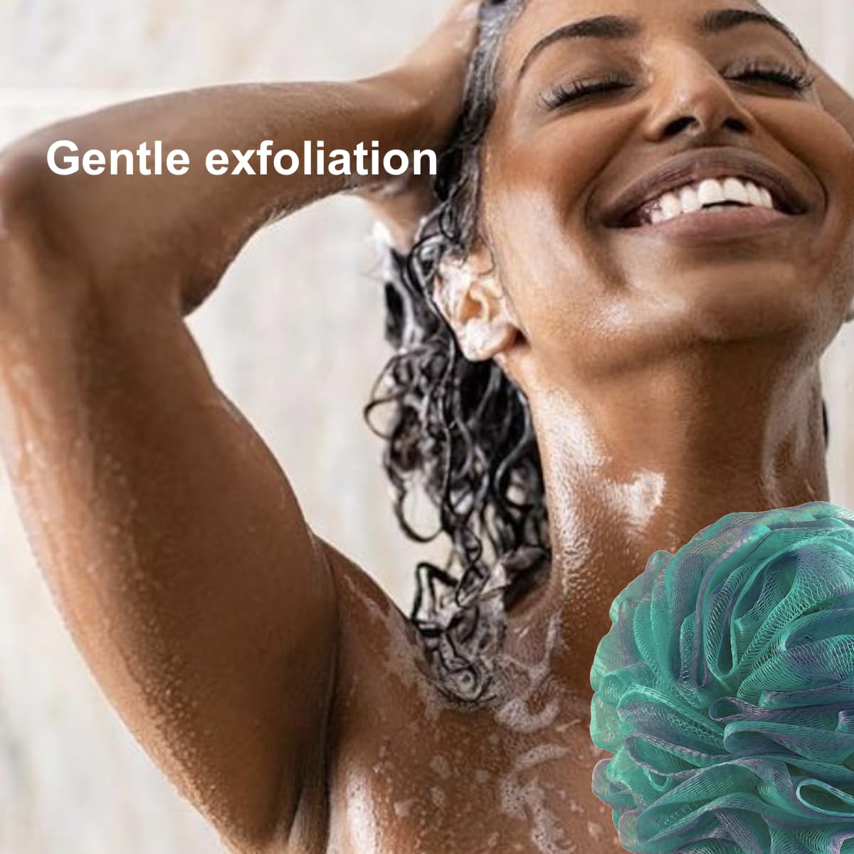 SHOWER BOUQUET Loofah-Bath-Sponge XL Swirl-Mix-Color 4-Pack // Extra-Large 75g Mesh Luffa Loofa Loufa Puff Pouf Set/Exfoliating Body Scrubber Beauty & Personal Care Shower Bouquet