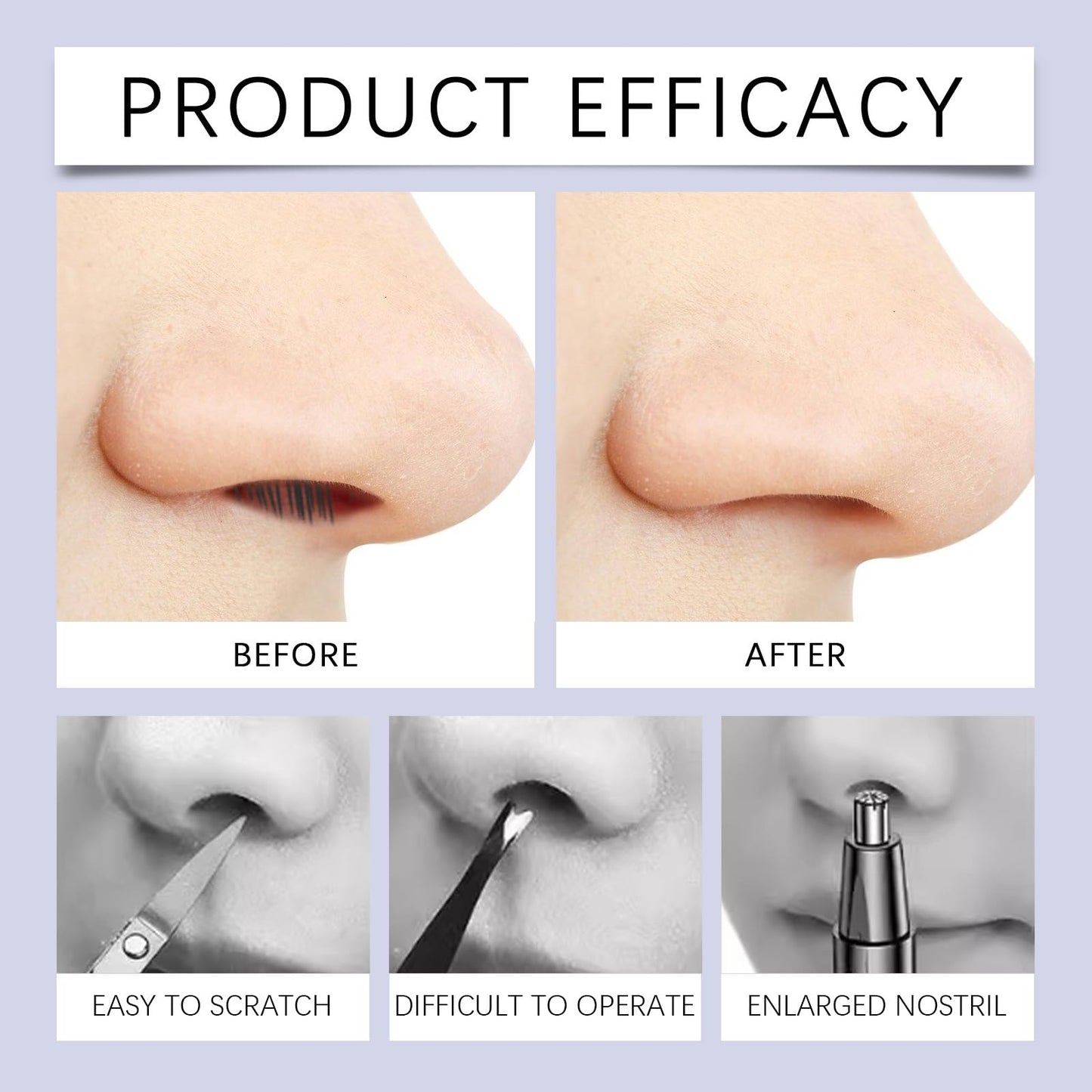 5pcs Portable 2 In 1 Nose Hair Cutter Stainless Steel Manual Nose Hair Removal Tool Rotatable Trimmer For Adults Beauty and Personal Care cunueae