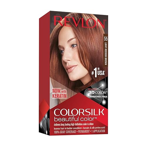 Revlon ColorSilk Hair Color 55 Light Reddish Brown 1 Each Beauty & Personal Care REVLON