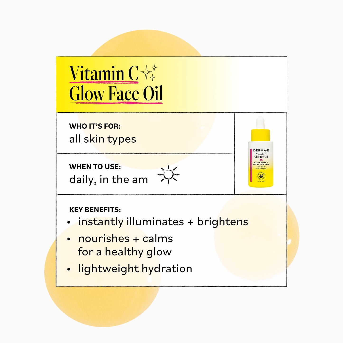 Derma E Vitamin C Glow Face Oil, 1 Fl Oz, Nourishes, Brightens and Illuminates for Radiant Skin, Moisturizing Vitamin C Oil with Turmeric Beauty & Personal Care Derma E