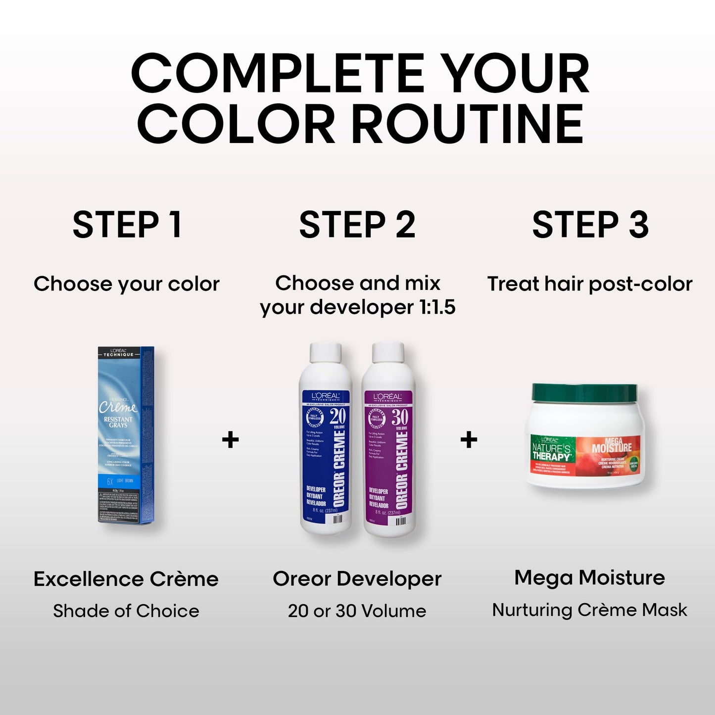 L'OREAL TECHNIQUE Excellence Crème Resistant Grays Permanent Hair Color - Max Coverage on Resistant Grays, Rich Crème No-Drip Formula & Patented Gray Beauty & Personal Care L'OREAL TECHNIQUE