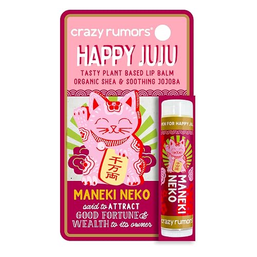 Crazy Rumors Happy Juju All Natural, Plant-Based Lip Balm with Organic Shea & Jojoba 1 Pack (Maneki Neko) Beauty & Personal Care Crazy Rumors
