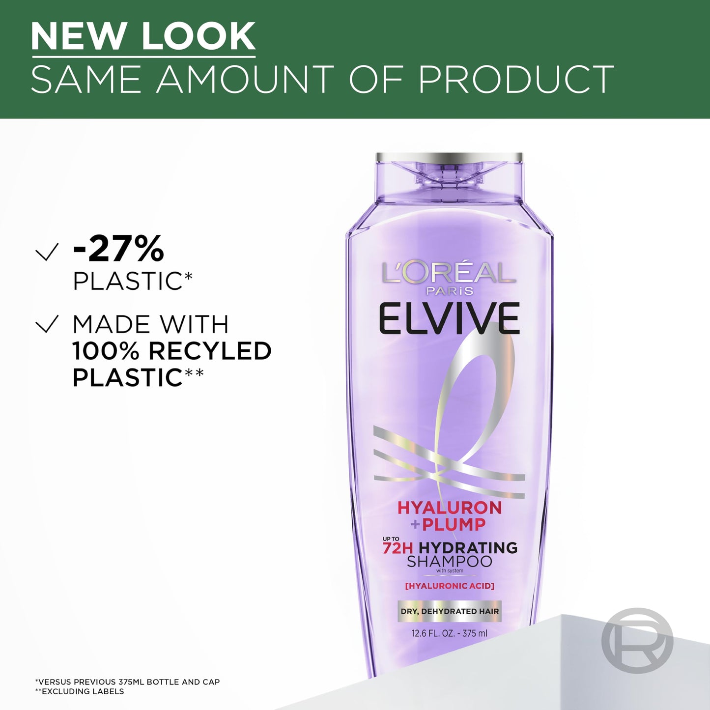 L'Oreal Paris Elvive Hyaluron Plump Hydrating Shampoo for Dehydrated, Dry Hair Infused with Hyaluronic Acid Care Complex, Paraben-Free, 12.6 Fl Oz Beauty & Personal Care L'Oreal Paris