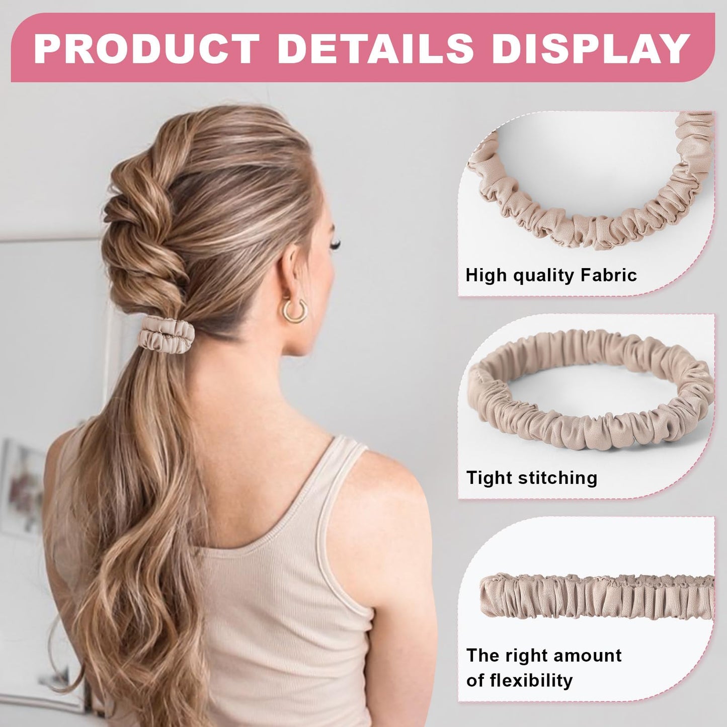 6Pcs Silk Hair Ties 100% Pure Mulberry Silk Scrunchies for Women Girls Beauty and Personal Care DEMAZALO