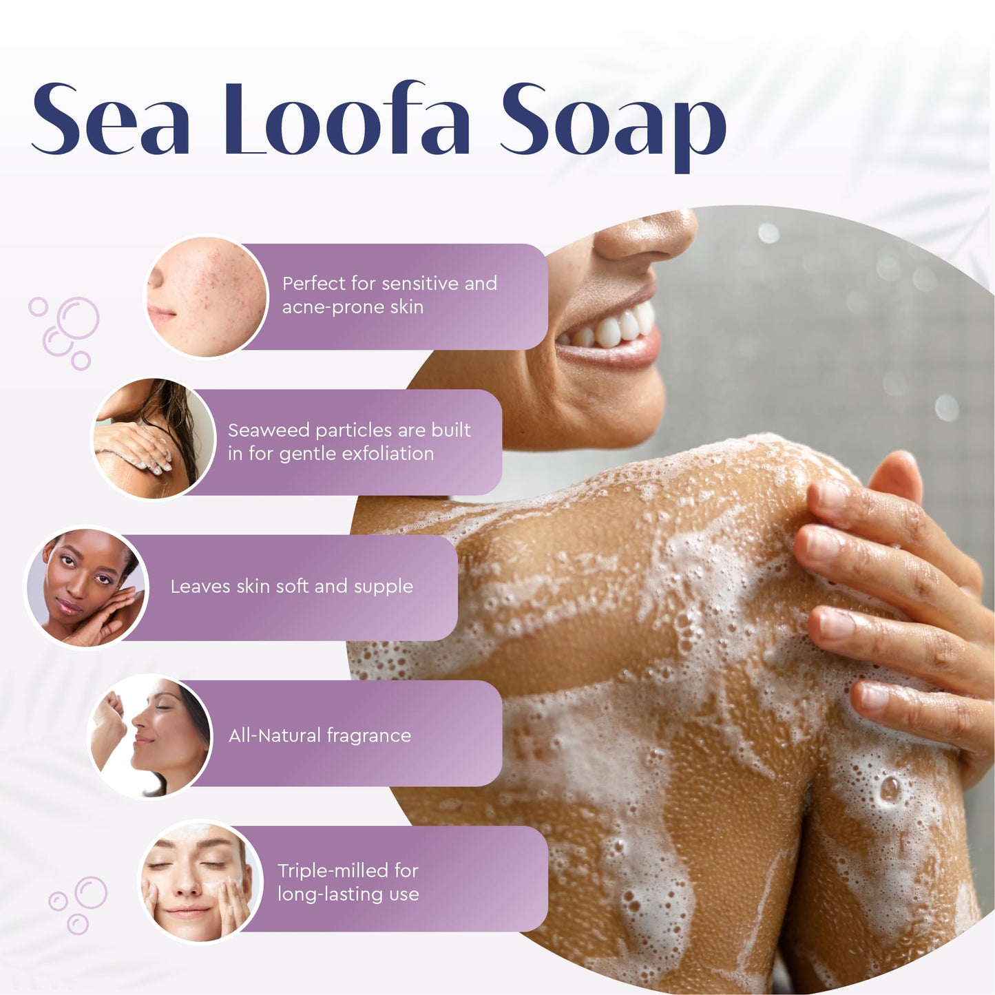 Baudelaire Exfoliating Sea Loofa Soap - Natural Fragrance - Hydrating & Moisturizing Triple-Milled Luxury, 5 oz (Pack of 6) Beauty & Personal Care Baudelaire
