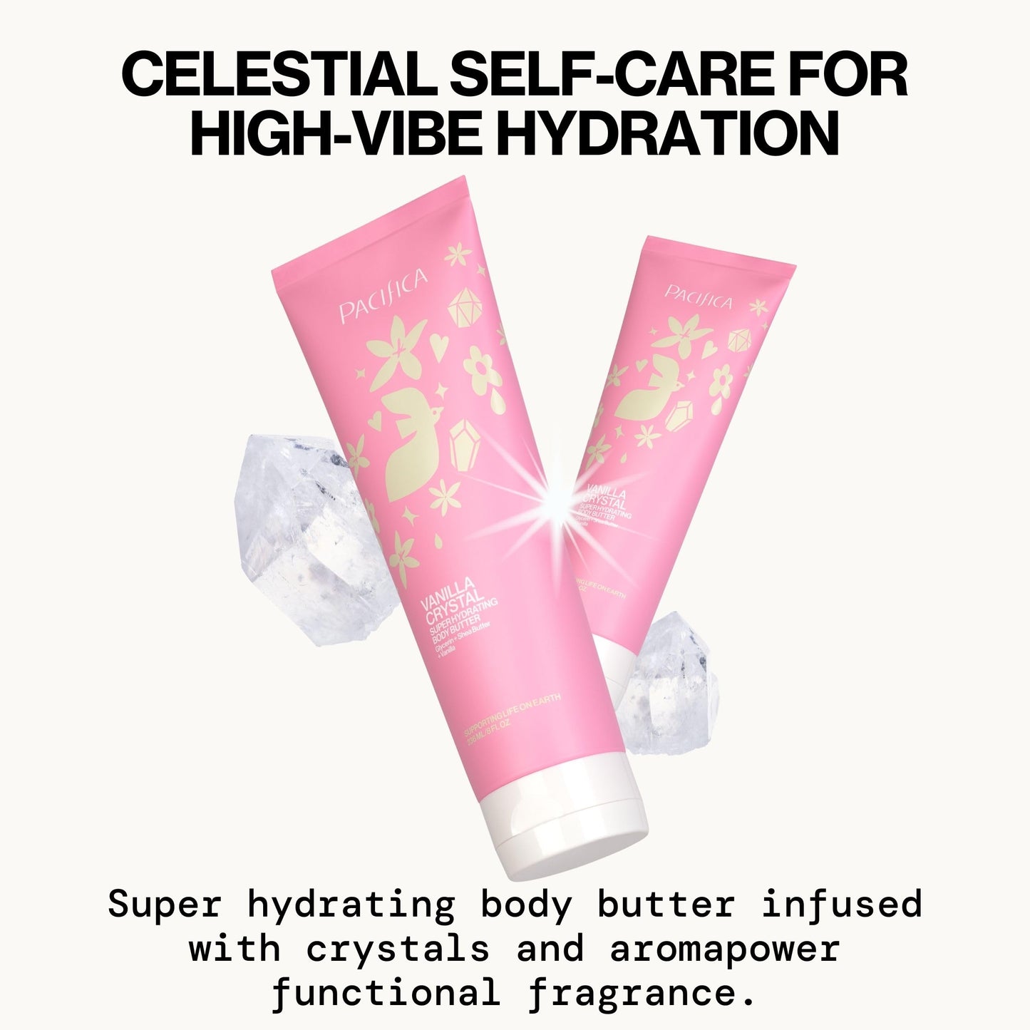 Pacifica Vanilla Crystal Body Butter Lotion - Super Hydrating Moisturizer for Dry Skin, Rich Shea Butter & Vitamin E Formula, Vegan, Cruelty-Free Beauty & Personal Care Pacifica