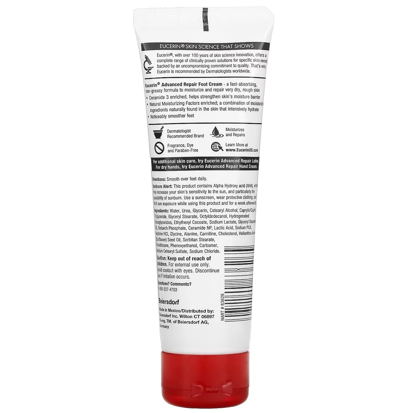 Eucerin Advanced Repair Foot Cream, Very Dry Skin, Light, Fragrance-Free, 3 oz Beauty & Personal Care Eucerin