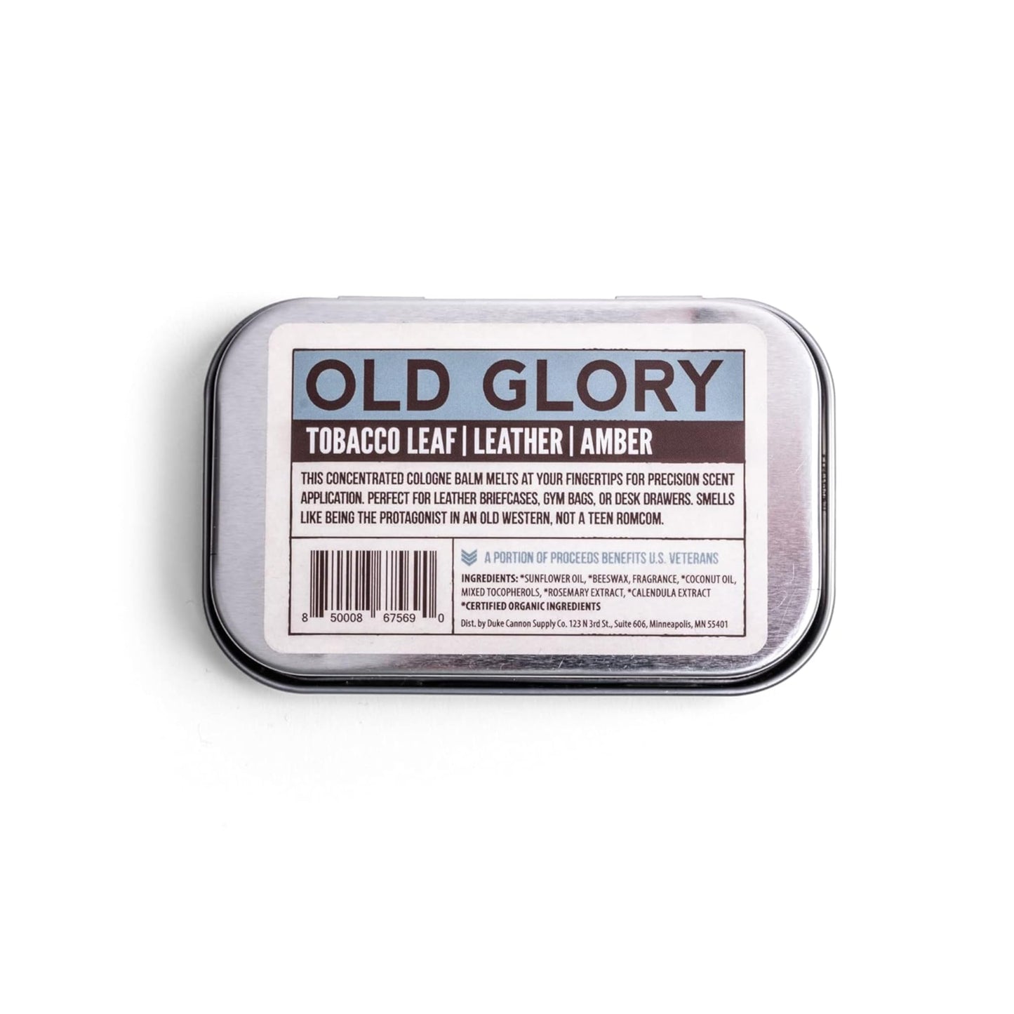 Duke Cannon Solid Cologne - Old Glory Premium Concentrated Cologne Balm, Fresh Tobacco, Amber, and Leather Scent, 1.5 oz. Travel Tin Beauty & Personal Care Duke Cannon Supply Co.