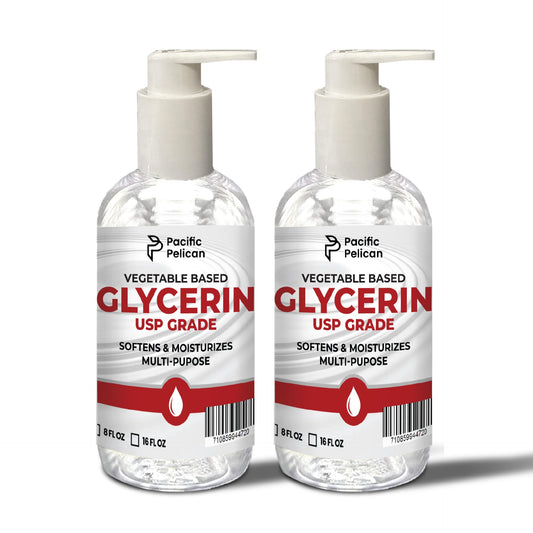 Pacific Pelican 32 fl oz Vegetable-Based Glycerin | USP Grade | Softens & Moisturizes | Multi-Purpose (16 fl oz x 2) Beauty & Personal Care Pacific Pelican
