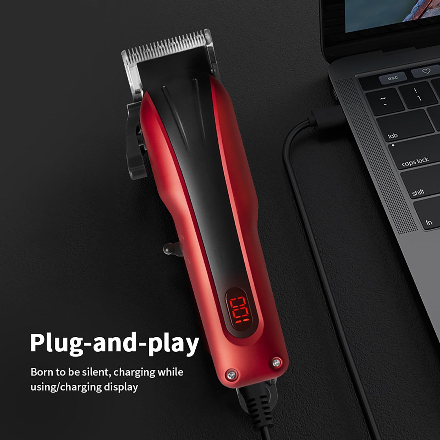 QDKVTNDJZ Professional Hair Clippers for Men, Cordless, Rechargeable Trimmers for Haircuts with Cable, Ideal for Barbers Beauty and Personal Care QDKVTNDJZ