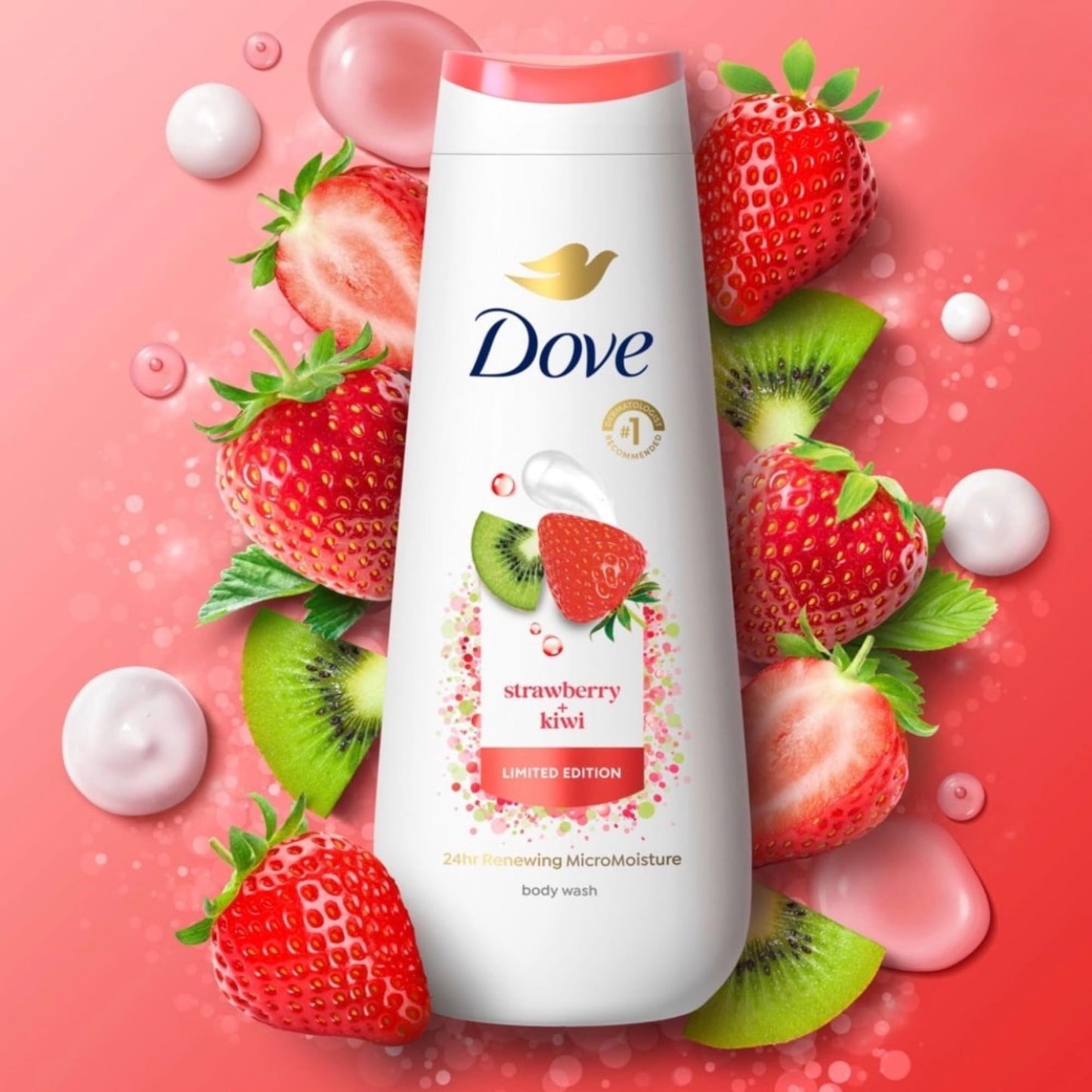 Dove Limited Edition Strawberry + Kiwi Body Wash, 24hr Renewing MicroMoisture, 20 Fl Oz, 2 Pack Beauty & Personal Care Dove
