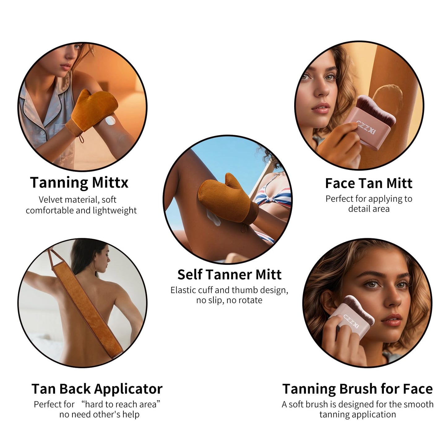 CZZXI Tanning Mitt, Body Brush & Back Tanner Applicator Kit Beauty and Personal Care CZZXI