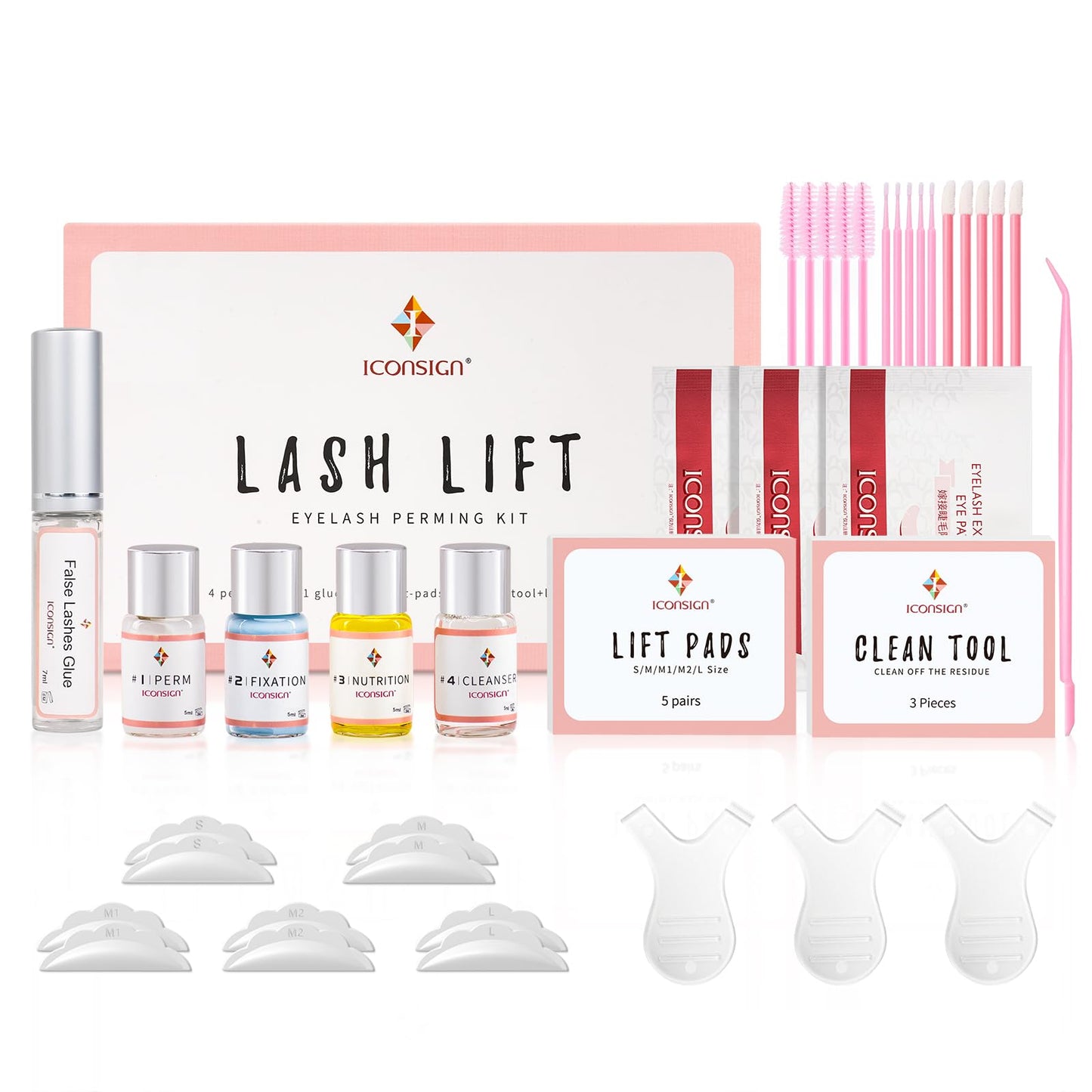 Lash Lift Kit, Professional Semi-Permanent Curling Eyelash Perm Kit Includes Eye Shields, Pads and Accessories Suitable for Salon & Home Use(Version Beauty & Personal Care ICONSIGN