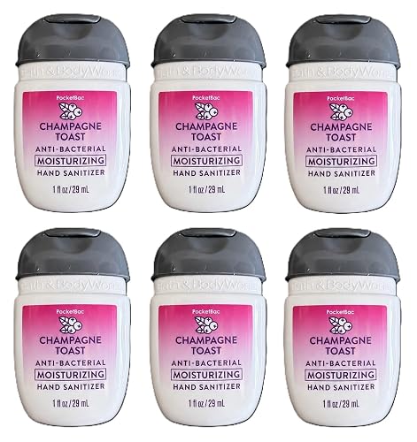 Bath and Body Works Classic and Seasonal Scents Pocketbac Hand Gel - Pack of 6-1 oz each (Champagne Toast Moisturizing 2026 Edition) Beauty & Personal Care Bath & Body Works