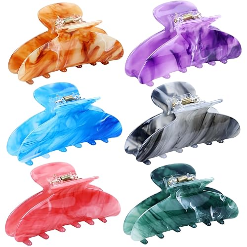Lawie 6 Pack Pink Blue Green Purple Brown Butterfly Octopus Plastic Hair Claw Clips Jaw Barrettes Grips Clamps Decorative Buns Chignon Twist Hair Up Beauty & Personal Care Lawie