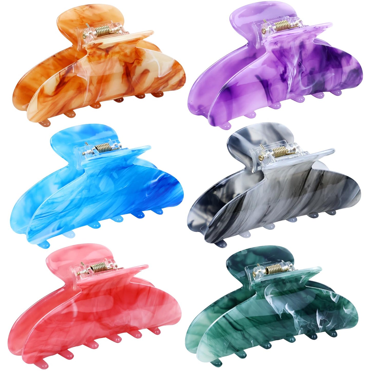 Lawie 6 Pack Pink Blue Green Purple Brown Butterfly Octopus Plastic Hair Claw Clips Jaw Barrettes Grips Clamps Decorative Buns Chignon Twist Hair Up Beauty & Personal Care Lawie