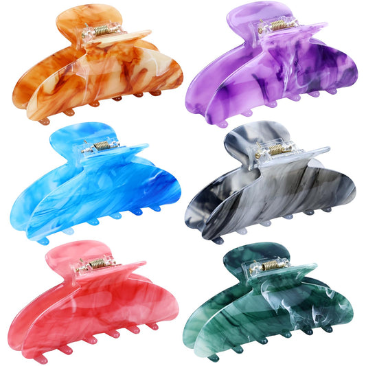 Lawie 6 Pack Pink Blue Green Purple Brown Butterfly Octopus Plastic Hair Claw Clips Jaw Barrettes Grips Clamps Decorative Buns Chignon Twist Hair Up Beauty & Personal Care Lawie
