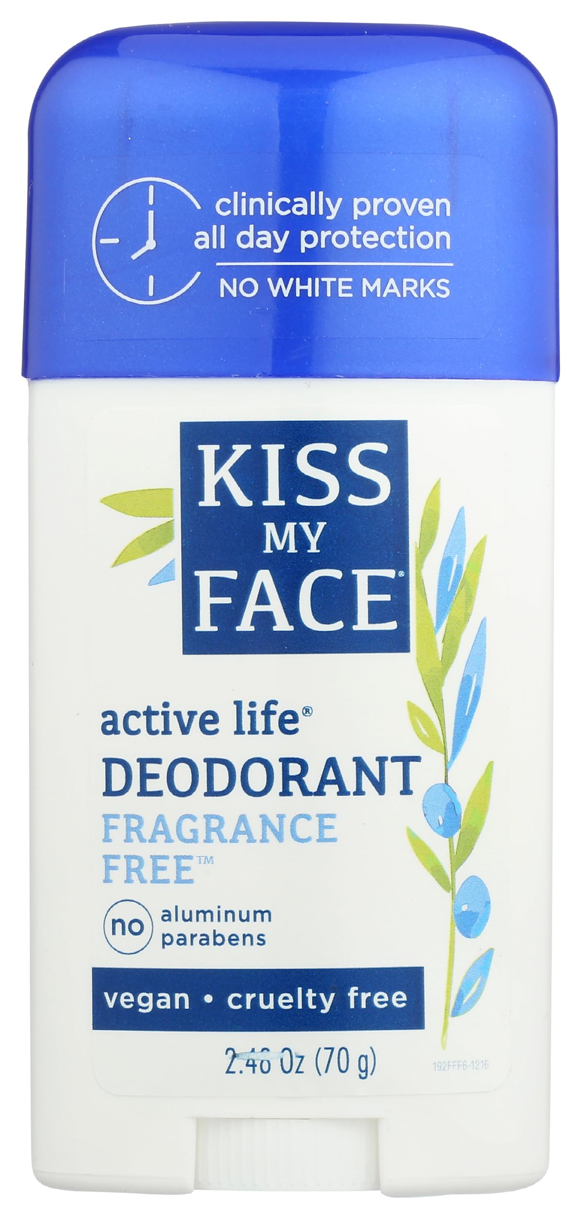 Kiss My Face Active Life Fragrance Free Deodorant - Aluminum Free Deodorant For Women And Men - With Added Grapefruit Seed Extract, Rosemary And Sage Beauty and Personal Care Kiss My Face