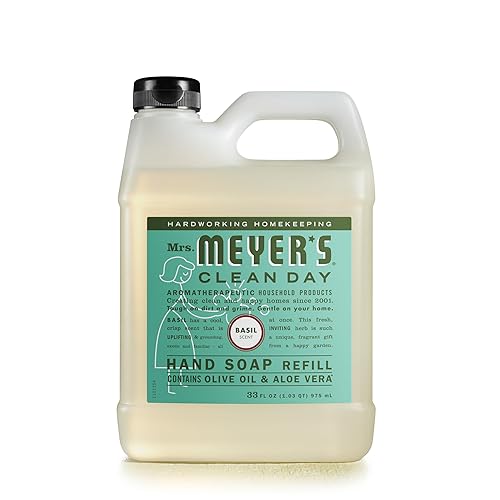 MRS. MEYER'S CLEAN DAY Hand Soap Refill, Made with Essential Oils, Biodegradable Formula, Basil, 33 fl. oz Beauty & Personal Care Mrs. MEYER'S