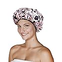 Reusable Nylon Bath & Shower Cap, Reversible Oversized Waterproof Shower Caps Large Designed for all Hair Lengths w Terry Lining & Elastic Band Beauty & Personal Care Betty Dain