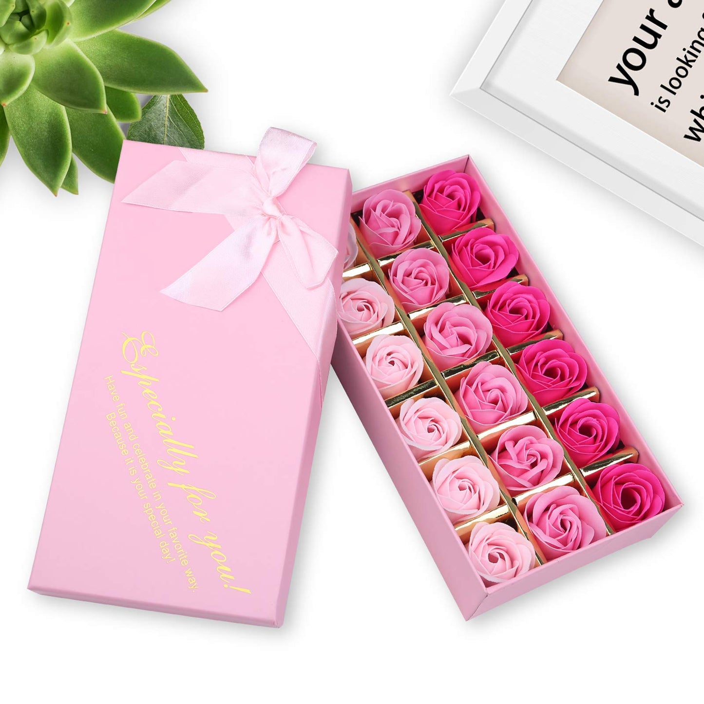 Rotumaty 18 PCS Floral Scented Bath Soap Rose Flower Petals, Plant Essential Oil Rose Soap Set, Best Gifts for Her Women Girls Mom Lover Birthday Beauty & Personal Care Rotumaty