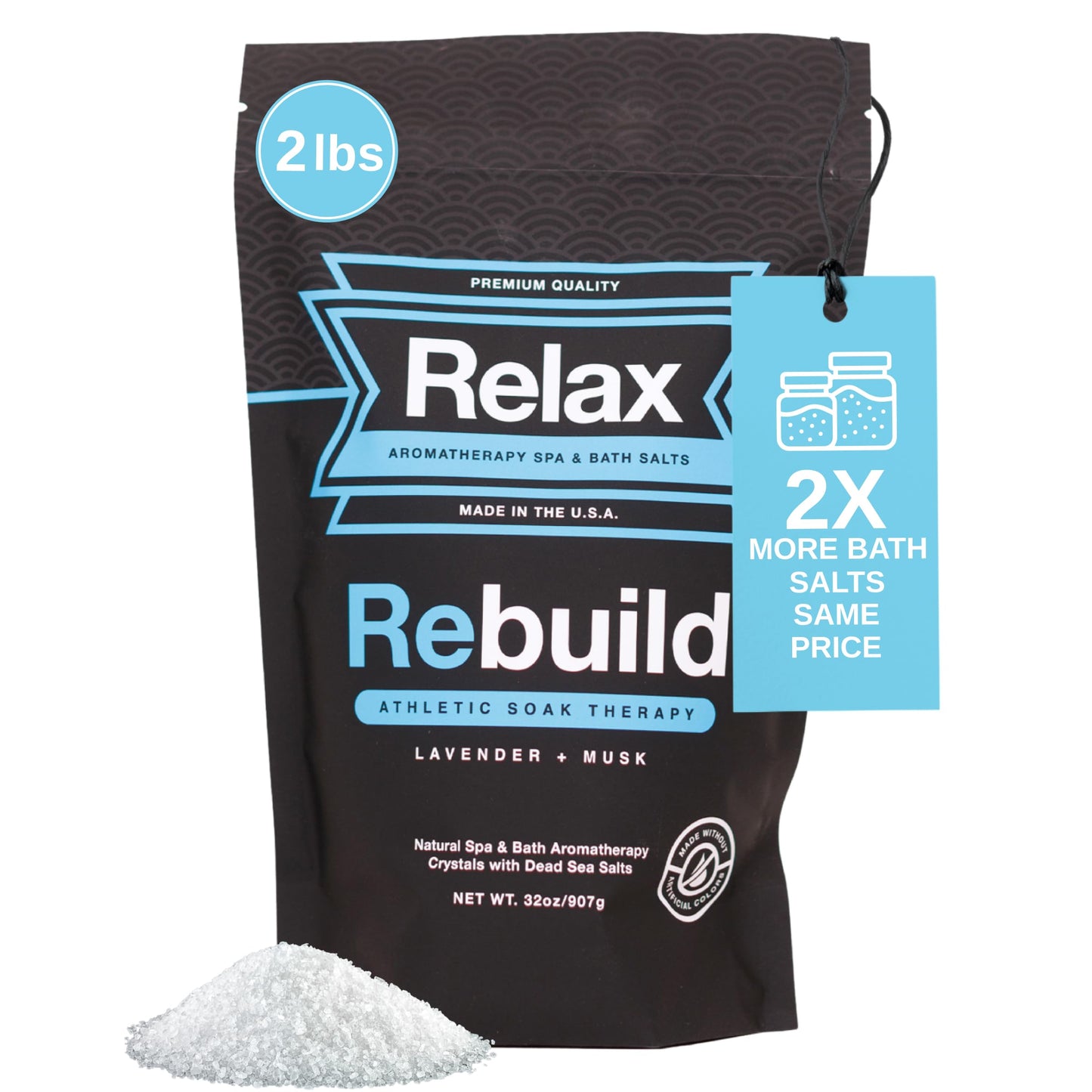 Relax Spa & Bath, Epsom & Dead Sea Salts, Aromatherapy Bath Salts for Hot Tub, Bath, or Spa, Infused with Magnesium, Rebuild Athletic Soak Therapy Beauty and Personal Care Relax Spa & Bath