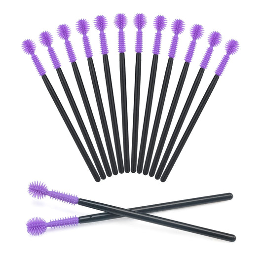 G2PLUS 50PCS Silicone Eyelash Brushes, Purple Disposable Mascara Wands, Adjustable Ball- Shape Eyelash Spoolies, Eyebrow Brushes for Eyelash Extension Beauty & Personal Care G2PLUS