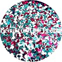 Pink Teal Dots Polyester Glitter | Craft Glitter | Glitter for Arts & Crafts | Tumblers | Cosmetics | Nails | Epoxy Resin Art | Slime | DIY | Body Beauty & Personal Care Glitter Heart Co.