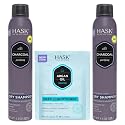 HASK Charcoal Clarifying Dry Shampoo Duo (4.3oz-Qty 2) & Argan Oil Repairing Deep Conditioner Packette, Aluminum-Free, Sulfate-Free, Paraben-Free Beauty & Personal Care HASK