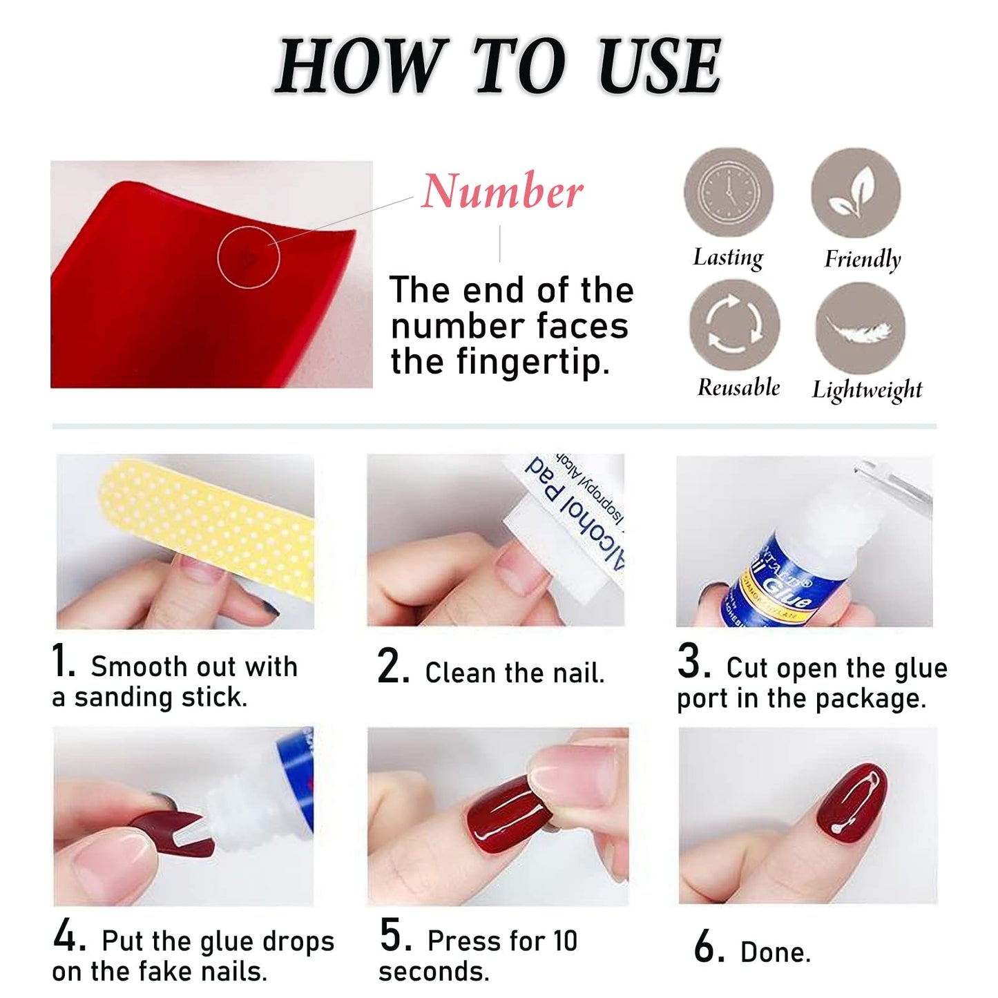 IMSOHOT Almond Press on Nails Medium Glossy Fake Nails Diamond Glue on Nails Black Ombre False Nails with Designs Beauty & Personal Care IMSOHOT