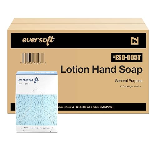 EZbrnd Eversoft General Purpose Lotion Hand Soap Refill, Bag-in-Box, Pack of 12x800ml (27.0 oz), ESO-005T (9128-12) Beauty & Personal Care EZPULL