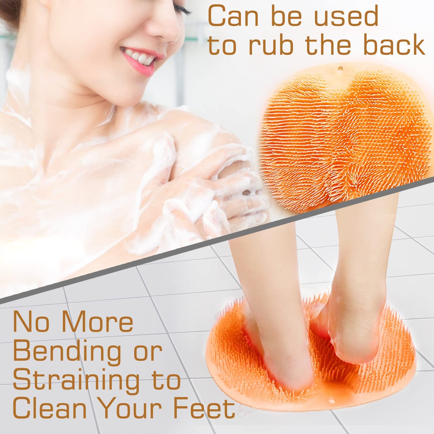 Shower Foot Scrubber Mat Back Washer Back Exfoliating Bath Wash Pad Wall Mounted Slip Suction Cups Foot Scrubber for Use in Shower Cups Foot Cleaner Beauty & Personal Care SZZYXD