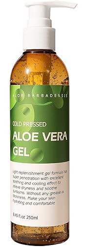 benatu Aloe Vera Gel for Face and Hair, 100% Pure Cold Pressed, Natural Facial Moisturizer for Sunburn Relief, Ance, Skin Care (8.45 fl oz) Beauty & Personal Care benatu