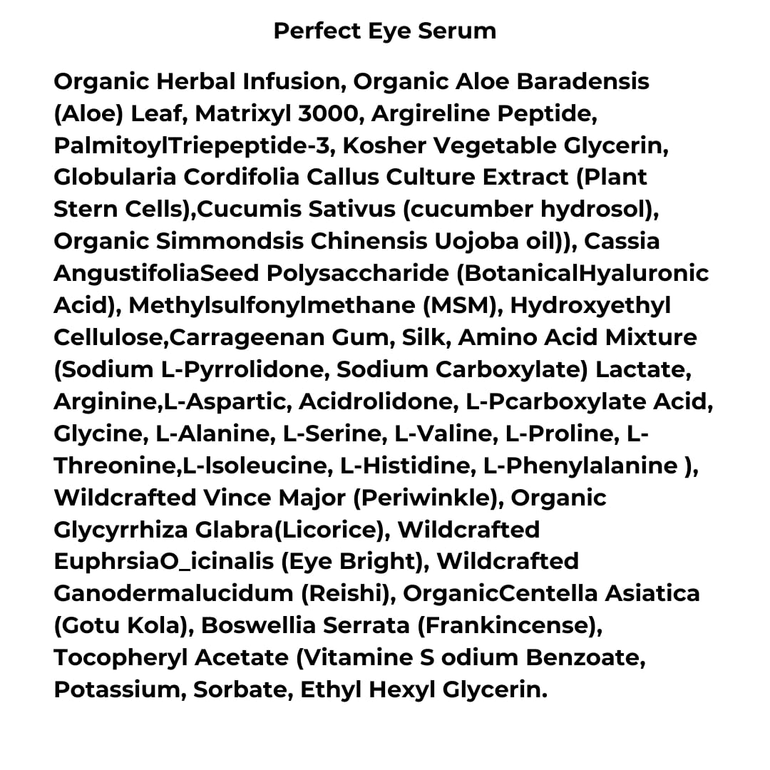 nuorganic Perfect Eye Serum: Fine Lines + Wrinkles + Bags + Dark Circles - Patented PhytoCellular Science + 18X More Effective Anti Aging + Better Beauty & Personal Care NuOrganic Cosmetics