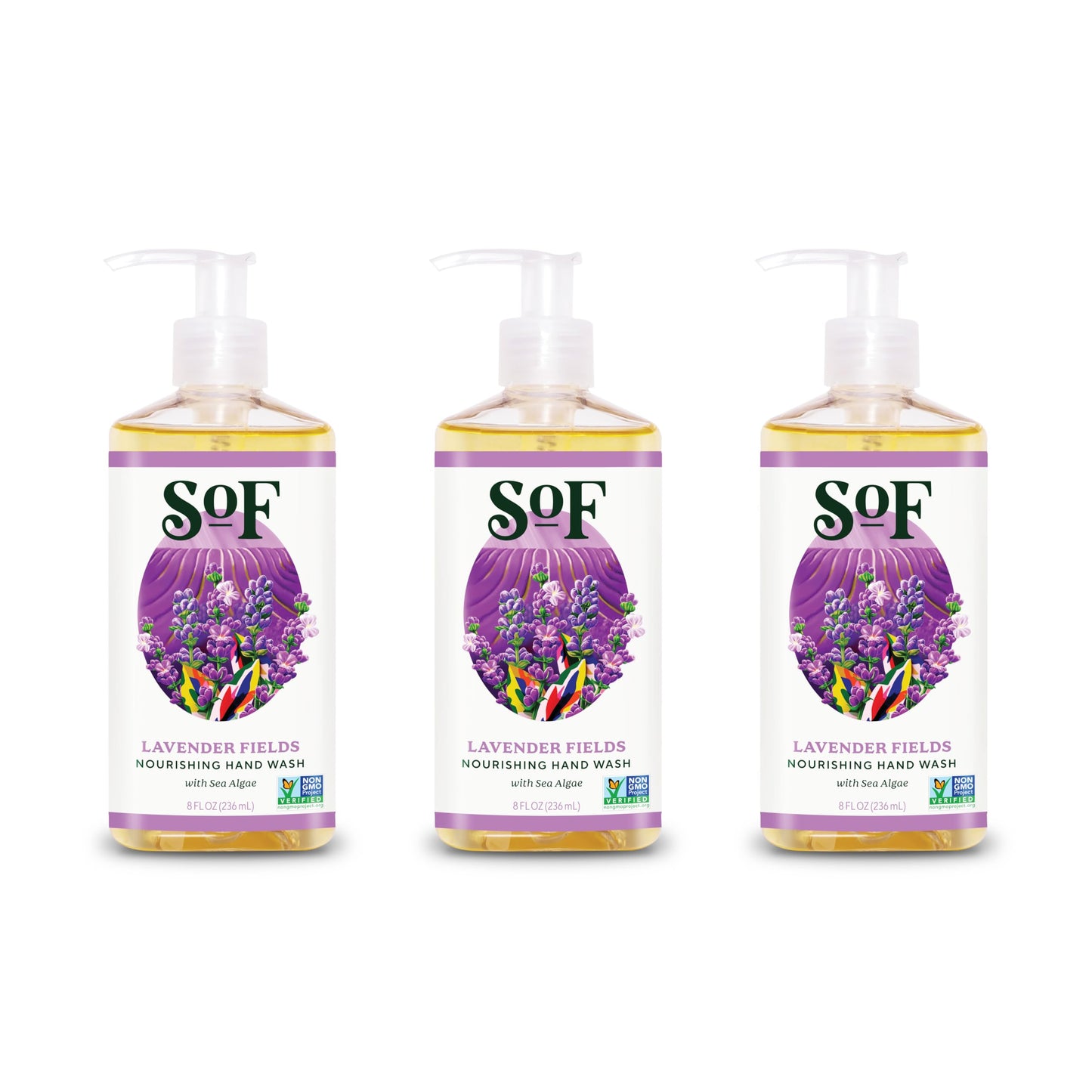 SoF Nourishing Hand Wash - With Moisturizing Sea Algae, Coconut & Olive Oil- Vegan & Non GMO- Free From Phthalates, Sulfates & Parabens- Lavender Beauty & Personal Care South Of France