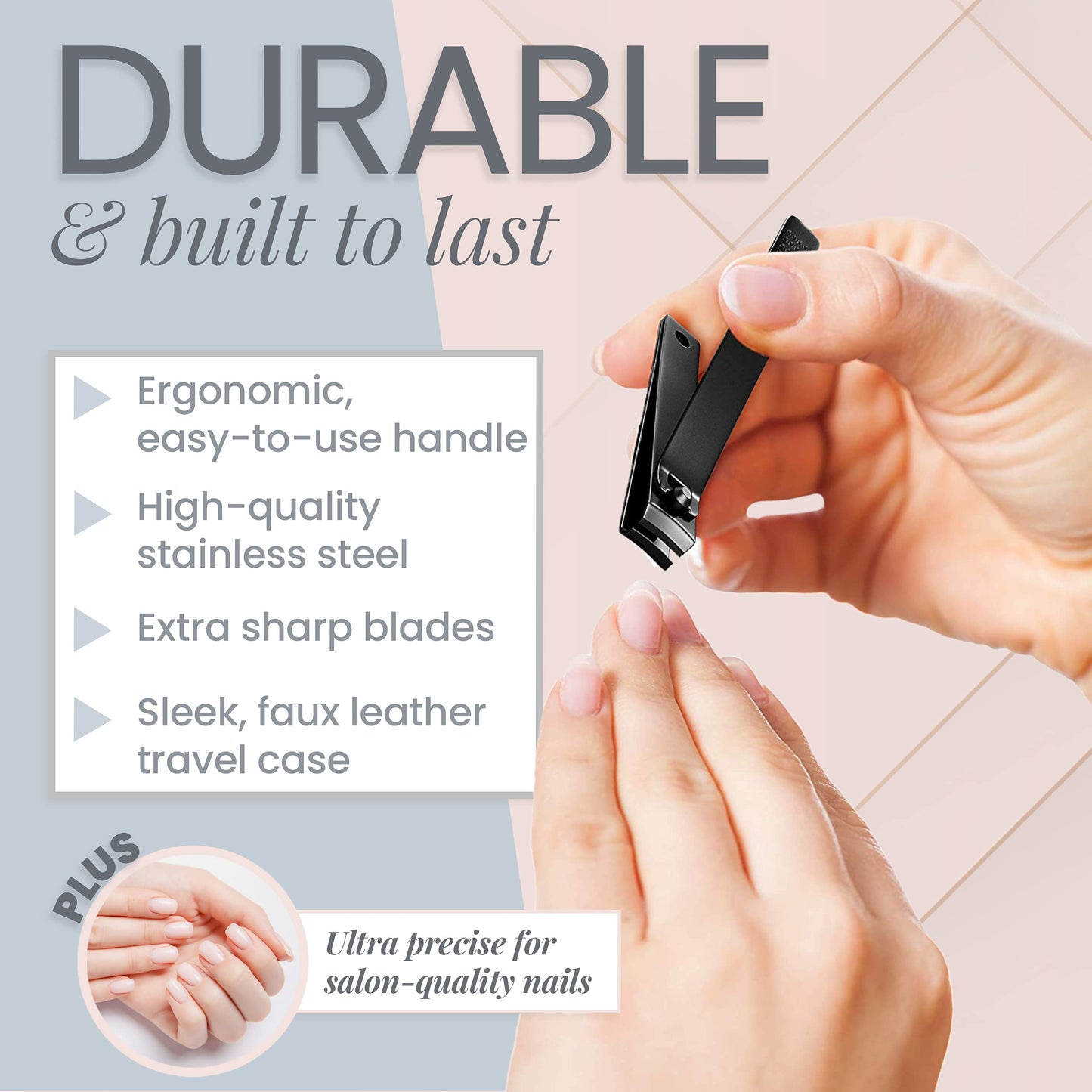 Tweezer Guru Nail Clippers - 2 Pack Professional, Stainless Steel Toe & Finger Nail Clipper Set for Men, Women and Kids - Curved Edge, Matte Black Beauty & Personal Care TWEEZER GURU