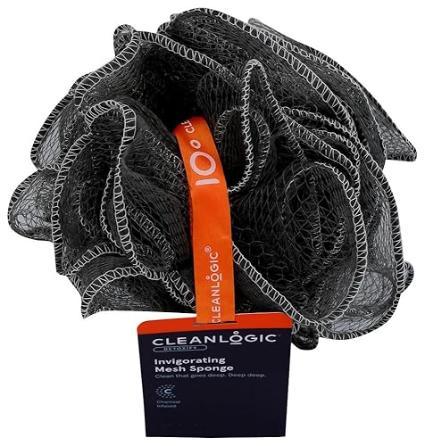 Clean Logic Purifying Charcoal Mesh Bath Sponge (6 Pack) Beauty & Personal Care Cleanlogic
