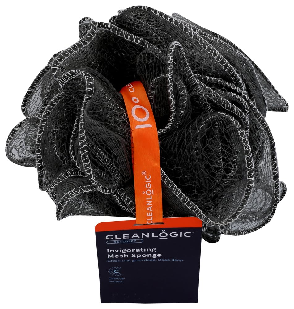 Clean Logic Purifying Charcoal Mesh Bath Sponge (6 Pack) Beauty & Personal Care Cleanlogic