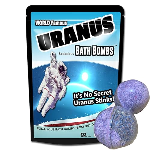 Uranus Bath Bombs XL Fizzers Funny Space Gags for Teen Boys Weird Gags for Men Uranus Jokes Stocking Stuffers for Friends Fun White Elephant Ideas… Beauty & Personal Care The Bodacious Bath Co.