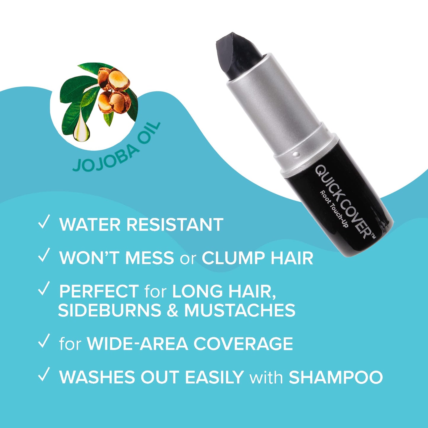 RED by Kiss Quick Cover Root Touch Up Stick, Water-Resistant Temporary Gray Hair Concealer with Brush for Roots and Beard, Long-Lasting Coverage, Easy Beauty & Personal Care Red by Kiss
