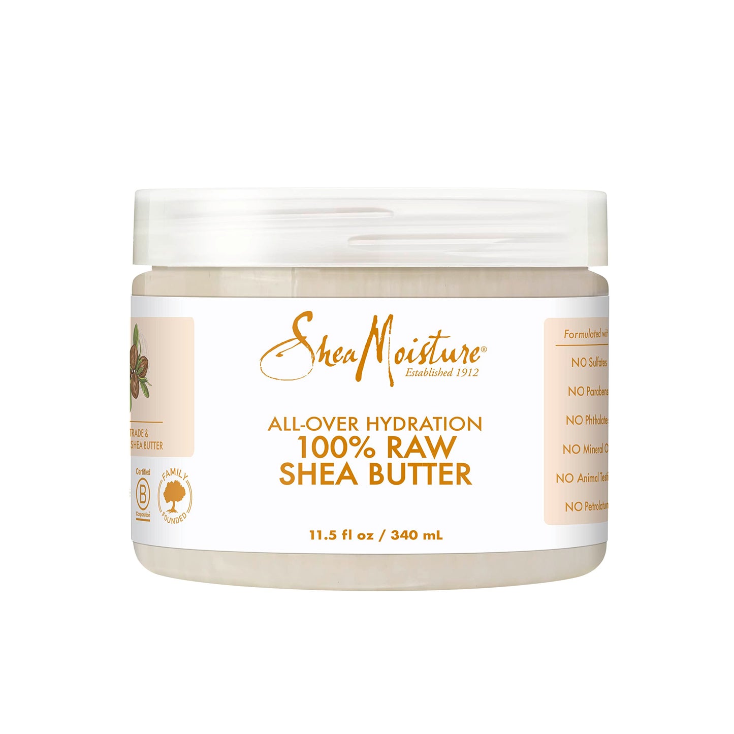 SheaMoisture All-Over Hydration for Ultra-Healing for Dry Skin 100% Raw Shea Butter 11.5 oz Beauty & Personal Care SheaMoisture