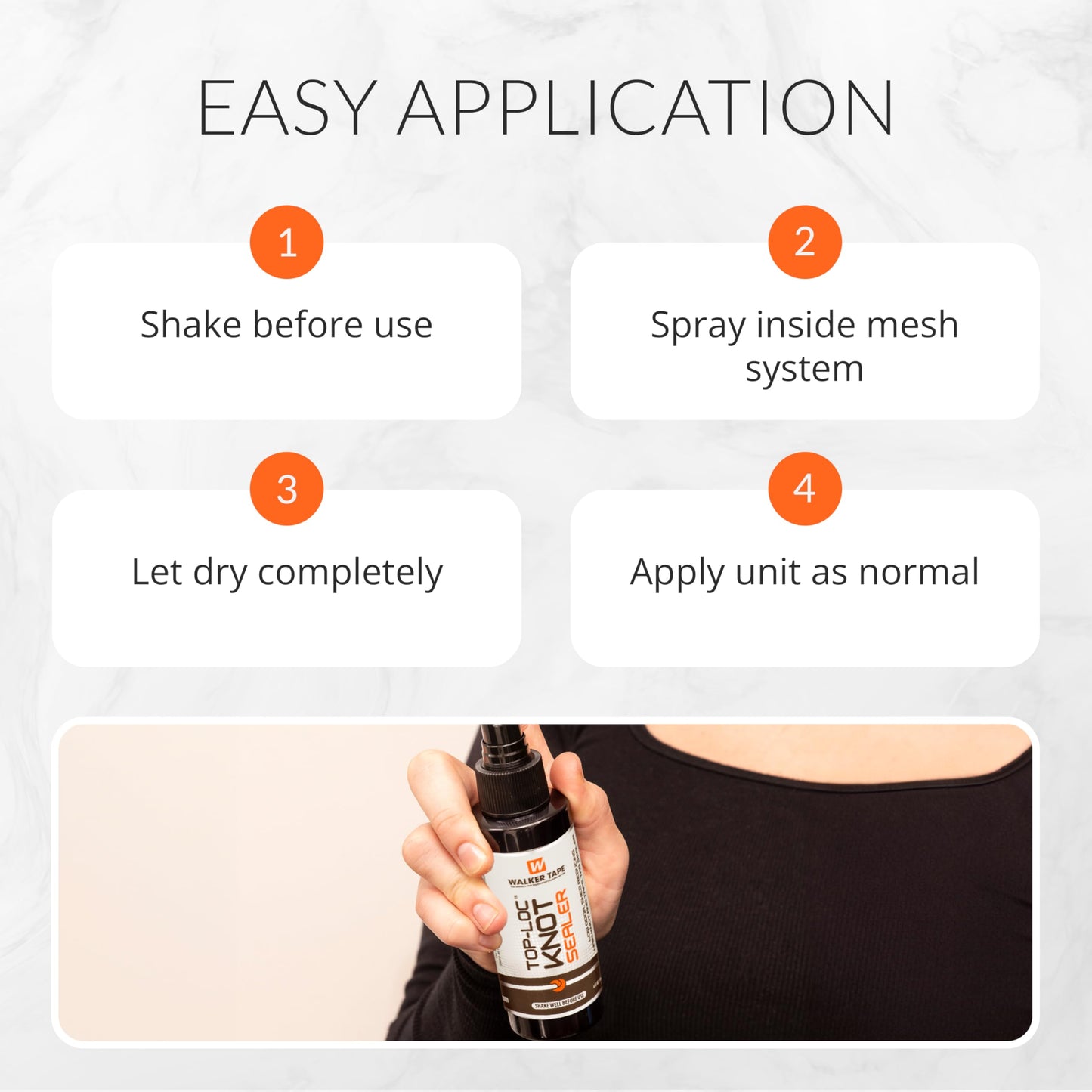 Walker Tape Top-Loc Knot Sealer Spray 4 fl oz, Mesh System Protector for Delicate Knots, Reduces Shedding and Extends Hairpiece Life, Professional Beauty & Personal Care Walker Tape
