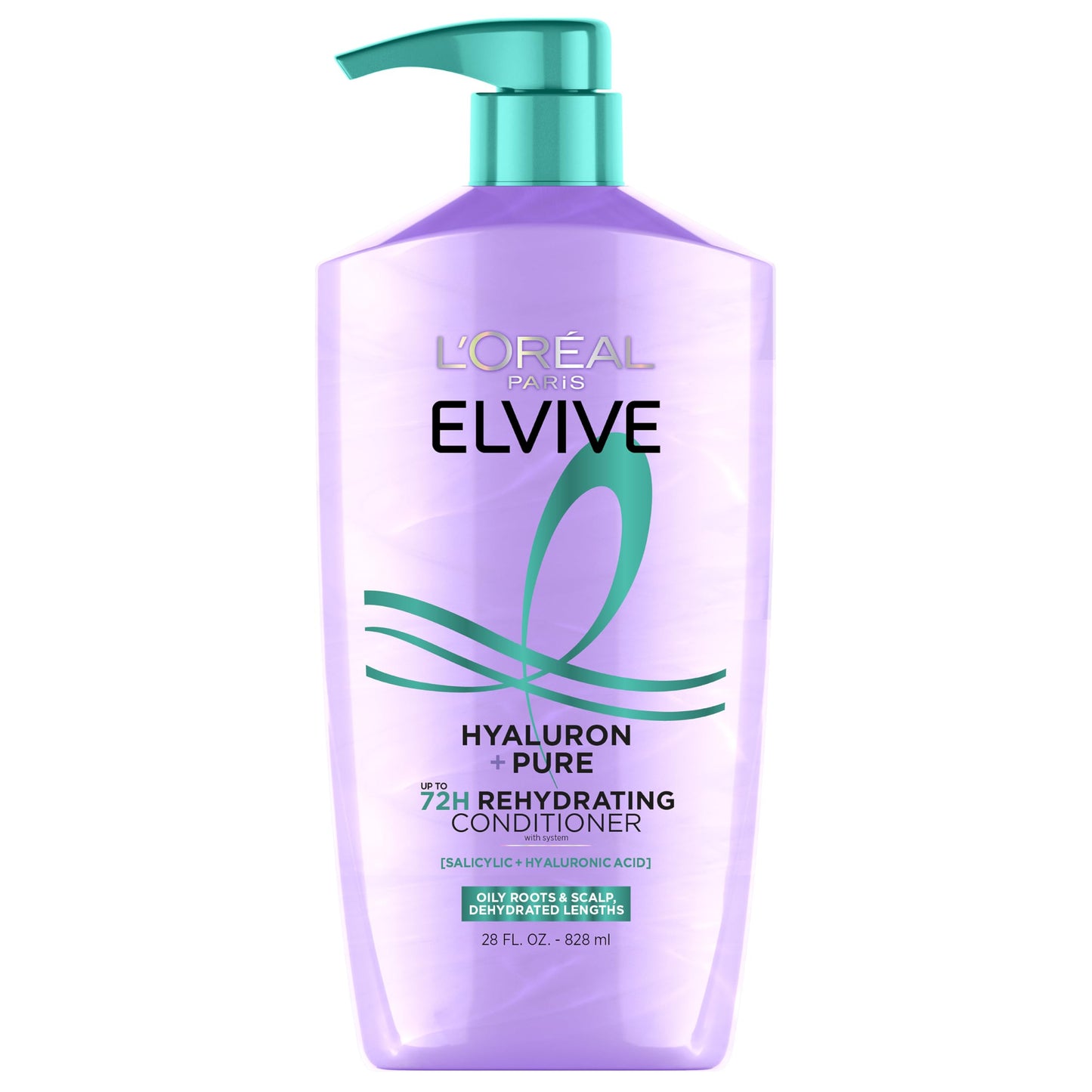 L'Oreal Paris Elvive Hyaluron + Pure 72H Rehydrating Conditioner for Oily Hair, Hair Conditioner with Salicylic and Hyaluronic Acid, 28 Fl Oz Beauty & Personal Care L'Oreal Paris