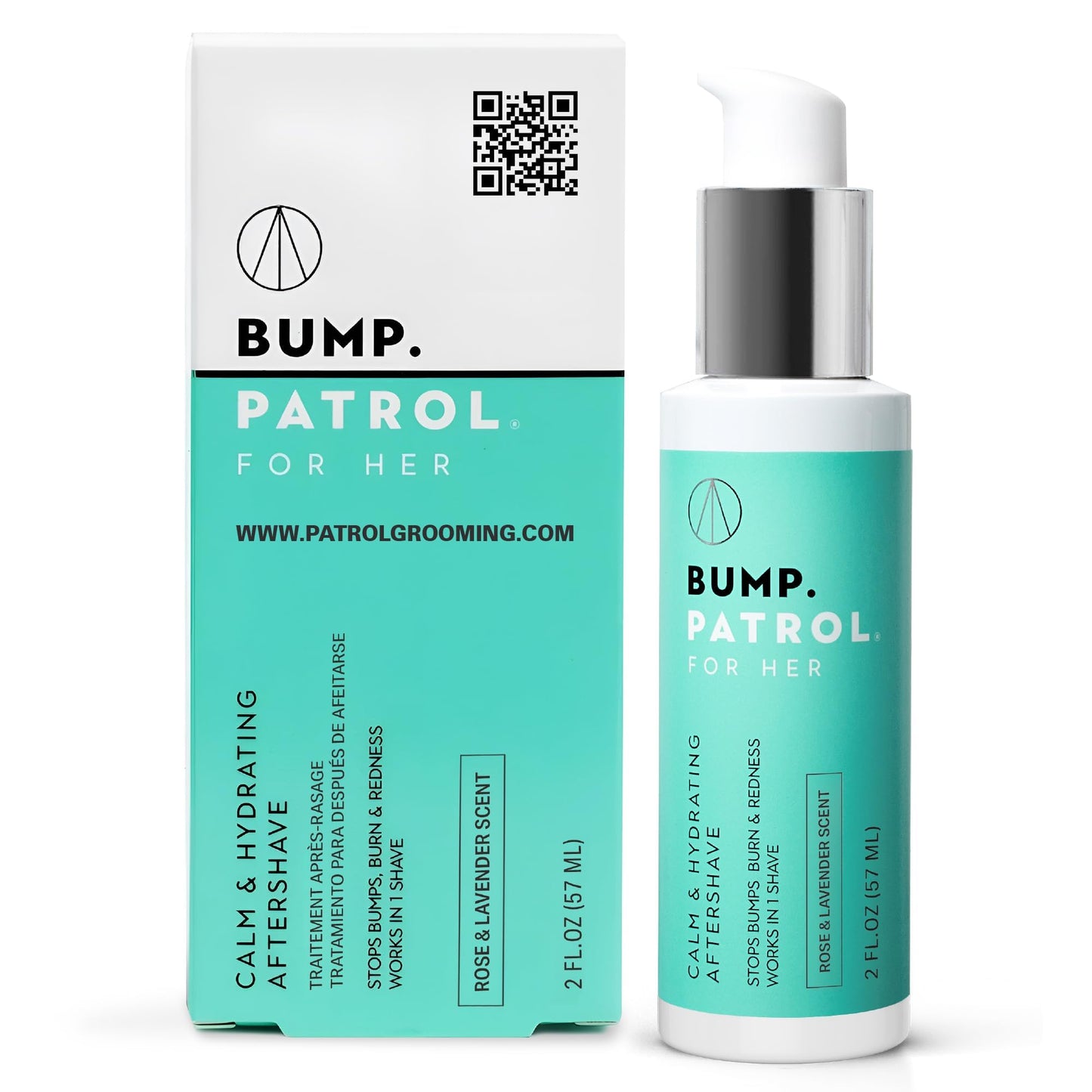 Bump Patrol For Her Calm and Hydrating Aftershave for Women - Razor Burn, Razor Bump Treatment and Ingrown Hair Treatment for Bikini Area, Underarms Beauty and Personal Care Bump Patrol