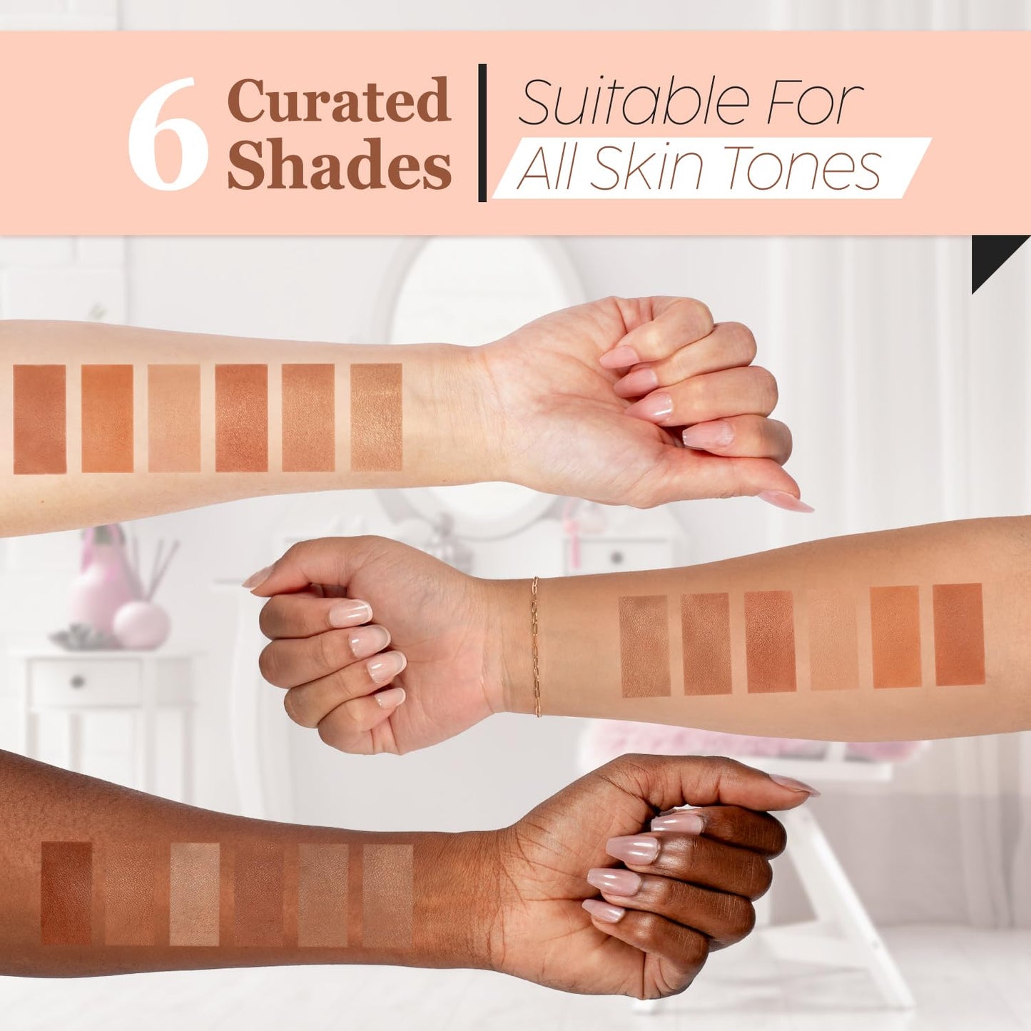 Profusion Cosmetics 6 Shades Bronzer Palette - Matte & Shimmer Finishes for Natural Definition, Buildable & Blendable Powder for Face Sculpting Beauty & Personal Care Profusion Cosmetics