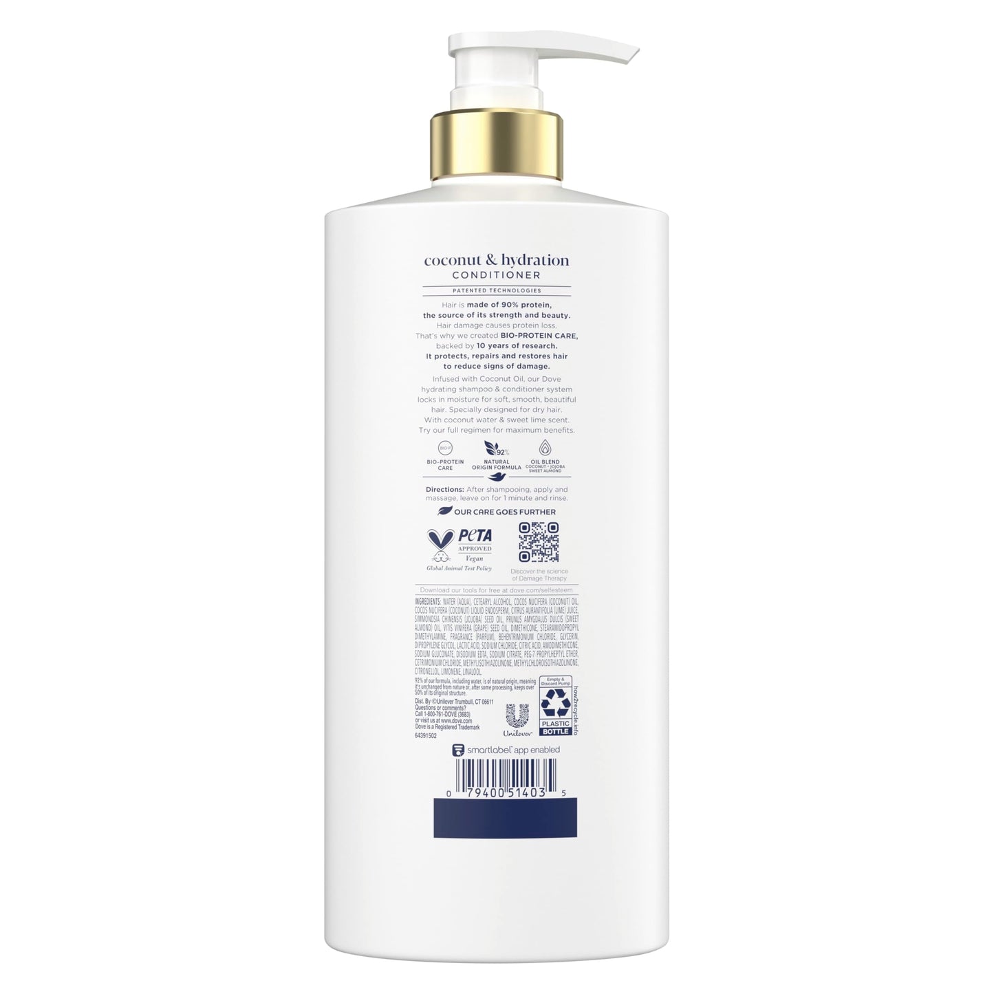 Dove Conditioner Coconut & Hydration for Dry Hair with Bio-Protein Care Technology and Coconut Oil 28 Fl Oz Beauty & Personal Care Dove