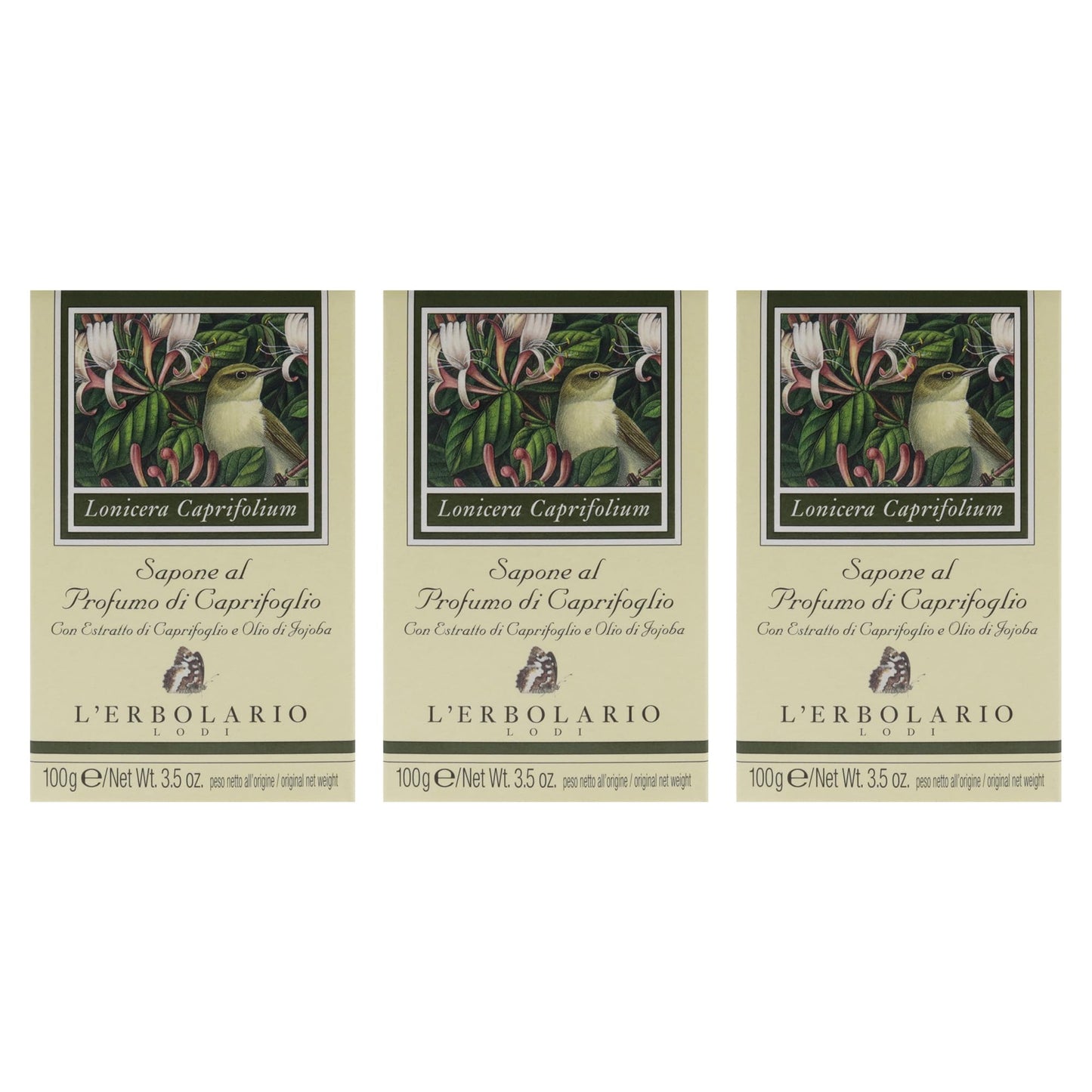 Perfumed Soap - Honeysuckle - Pack of 3 by LErbolario for Unisex - 3.5 oz Soap Beauty & Personal Care L'Erbolario